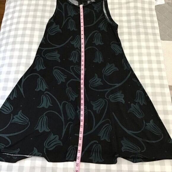 Chelsea And Theodore Jersey Trumpet Dress Black And Green Stretchy Sleeveless - Picture 6 of 8